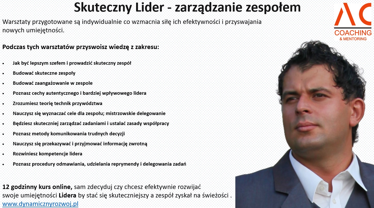 Szkolenie - Skuteczny Lider - Przewodzenie - Adam Cyrybał Bezpłatna Konsultacja - Kurs Skuteczny lider - Leadership