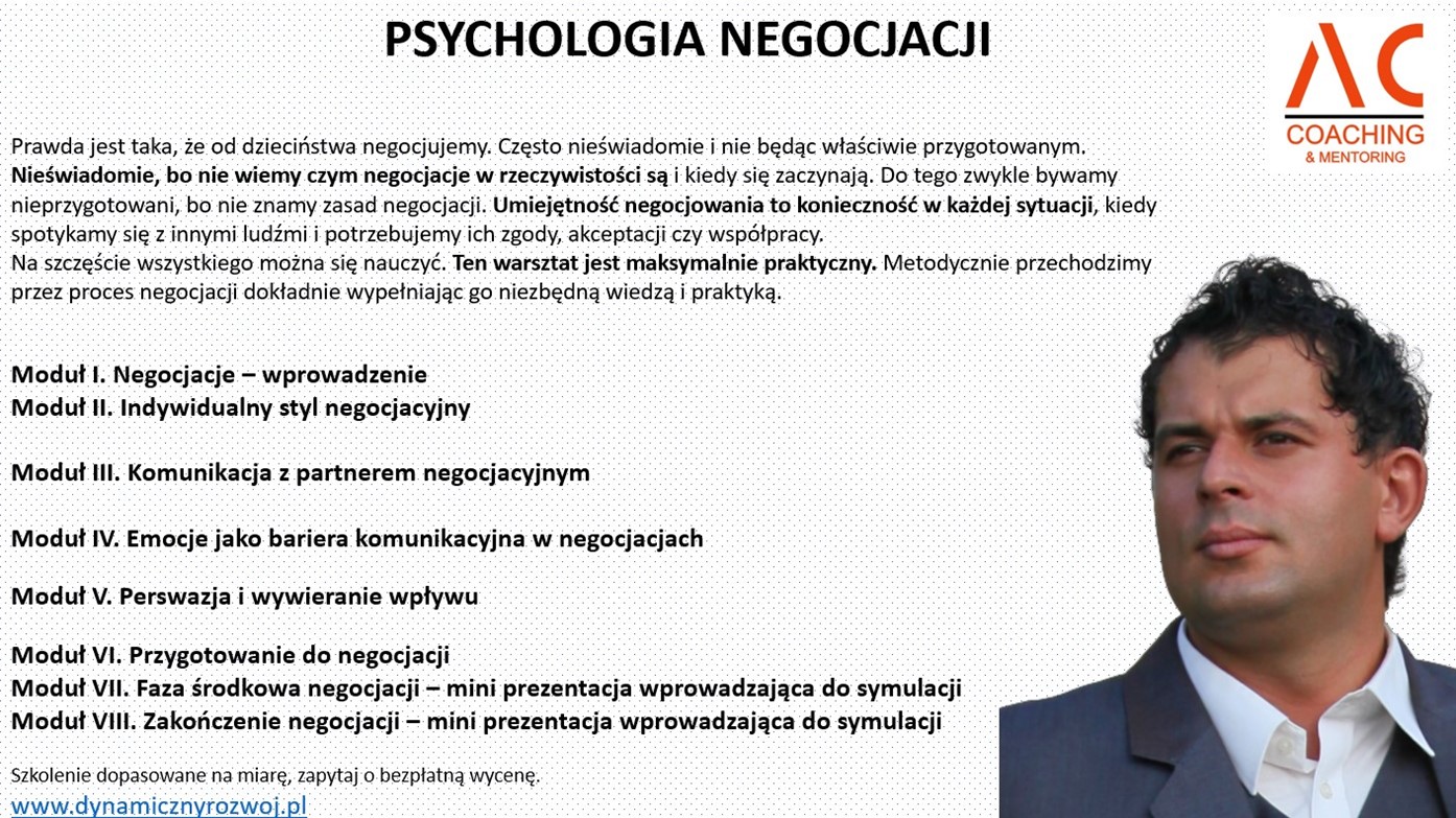 Kurs - Psychologia biznesu / techniki / perswazja / wywieranie wpływu. Adam Cyrybał Kurs - Psychologia Negocjacji. Skuteczne Negocjacje. Adam Cyrybał